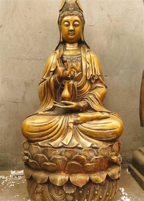 27 China Bronze Copper Sit Kwan Yin Guanyin Bodhisattva Buddha