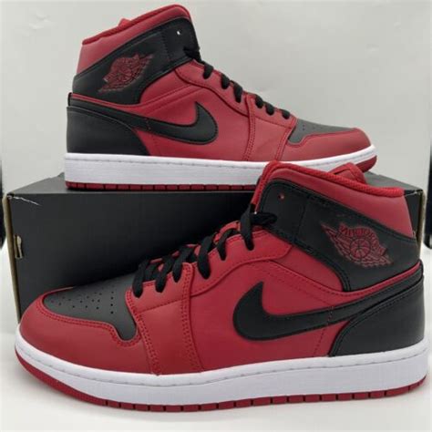 Nike Air Jordan 1 Mid Reverse Bred Retro 554724 660 India Ubuy