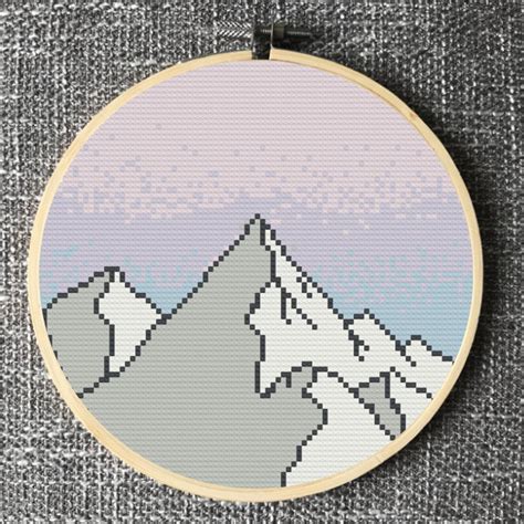 Free Cross Stitch Patterns Mountains Landscape Mountain Path Stitching