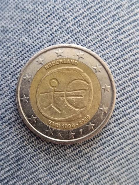 2 EURO STRICHMÄNNCHEN Mit Fehlprägung Nederland EMU 1999 2009 Sehr