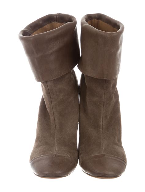 Chlo Suede Fold Over Ankle Boots Shoes Chl The Realreal