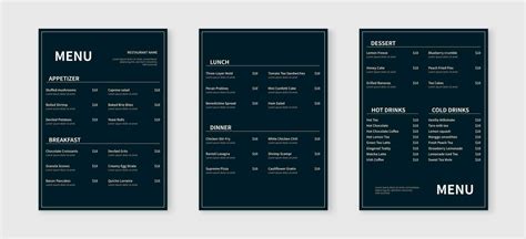 Elegant Restaurant Menu Design Template Food And Drink Menu Flyer Layout Design Vector