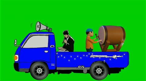 Green Screen Animasi Mobil Pukul Bedug Takbiran Youtube