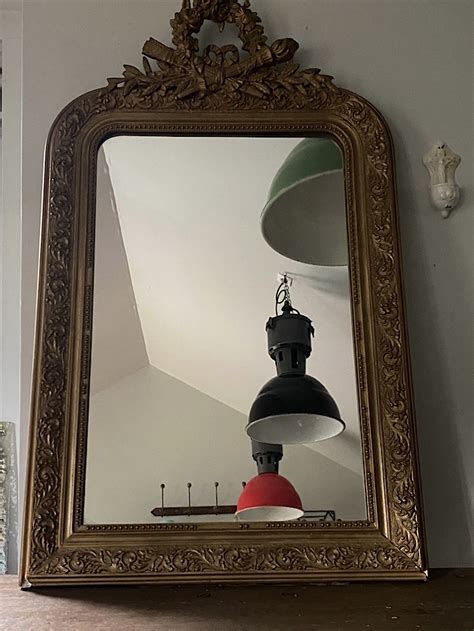 Miroir Ancien Moulur Xixeme Brocante Carouche Neuilly Plaisance