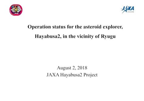 PDF Operation Status For The Asteroid Explorer Hayabusa2 In