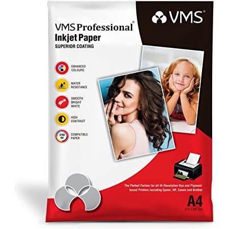 VMS Professional 220 GSM A4 Double Side Matte Photo Paper 50 Sheets