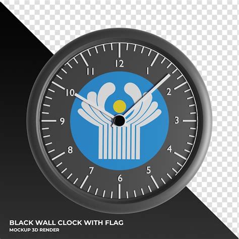 Premium PSD 3d Illustration Of The Wall Clock With The Flag Of