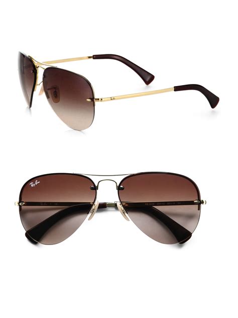 Ray Ban Metal Aviator Sunglasses In Metallic For Men Lyst