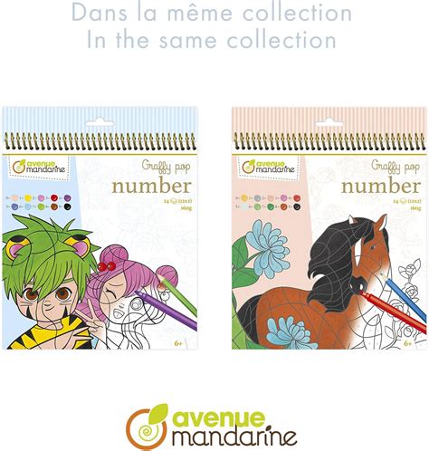 Carnet De Coloriage Graffy Pop Number Chevaux 24 Feuilles