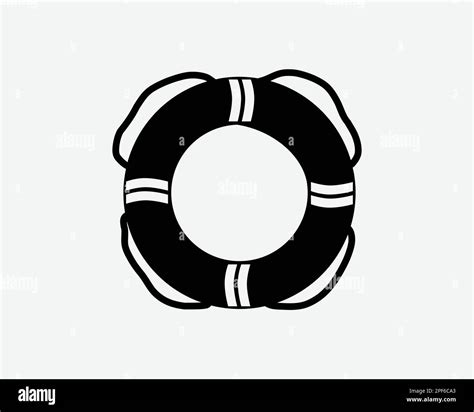 Lifebuoy Ring Life Buoy Float Floatation Emergency Rescue Black White