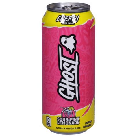 Ghost Zero Sugar Sour Pink Lemonade Energy Drink Can 16 Fl Oz Fred