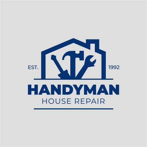 Free Minimalist Handyman House Repair Logo Template