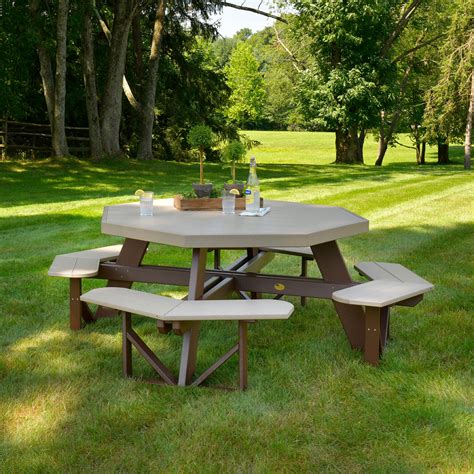 Grove Octagon Poly Amish Picnic Table Outdoor Dining Cabinfield