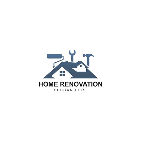 Premium Vector | Simple minimalist home renovation logo design