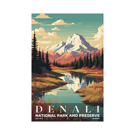 Denali National Park And Preserve Poster Travel Art Office Poster