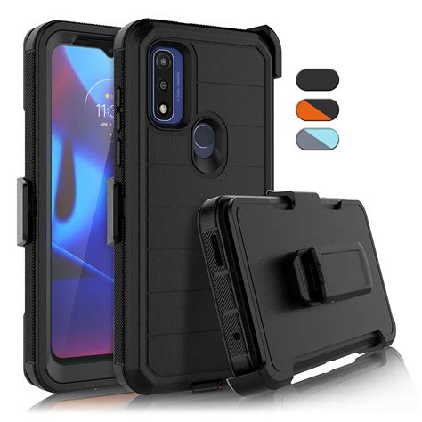 For Moto G Pure G Power 2022 Case Built In Screen Protector Case With Belt Clip Holster Heavy