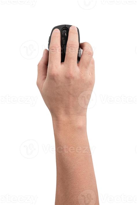 Close Up Of Hand Using Wireless Computer Mouse To Find The Necessary