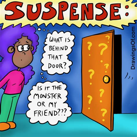 Suspense Meaning In Literature Illustrated By Examples Drawings Of