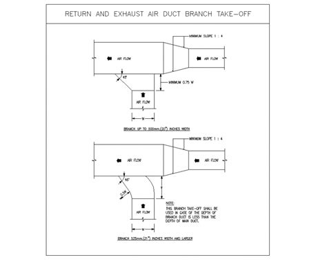 Return And Exhaust Air Duct Branch Take Off Detail Dwg File Cadbull