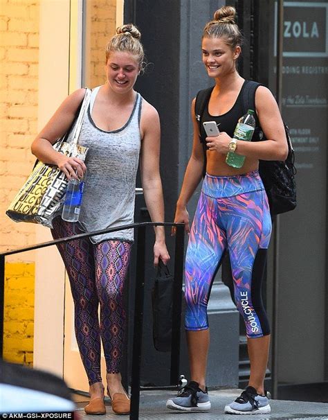 Nina Agdal Flashes Her Toned Abs In A Crop Top And Tight Leggings