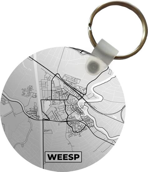 Sleutelhanger Plattegrond Weesp Stadskaart Kaart Plastic