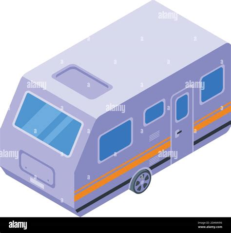 Motorhome Trailer Icon Isometric Of Motorhome Trailer Vector Icon For