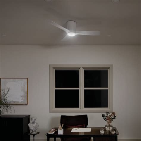 Kichler Volos 48 In Matte White Indoor Flush Mount Ceiling Fan With