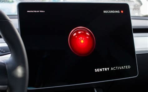 Tesla Sentry Mode Alarm State HAL 9000 01 Driving Co Uk From The