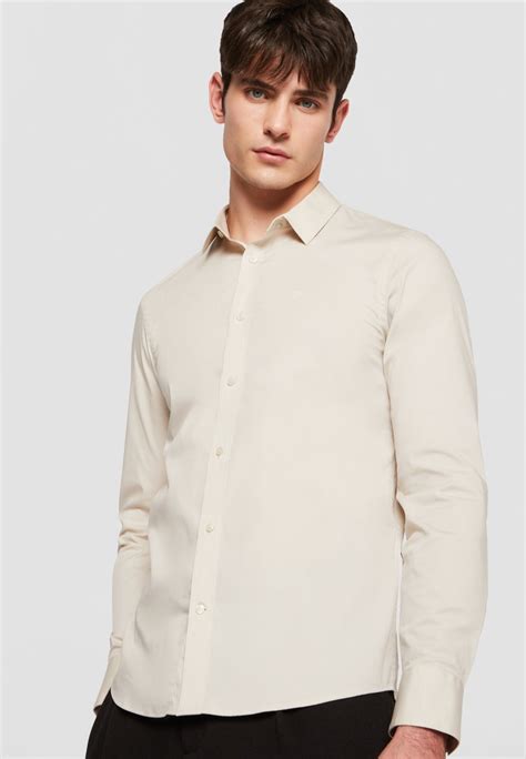 Calvin Klein Slim Shirt Camisa Stony Beige Beige Zalando Es