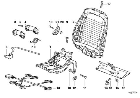 Bmw 325i Left Upper Part Of Seat Mechanism Front Frame Electrical