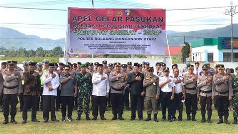 Polres Bolmut Gelar Apel Pasukan Operasi Terpusat Ketupat Samrat