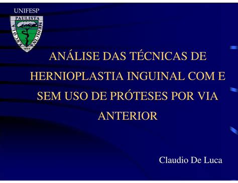 Pdf An Lise Das T Cnicas De Hernioplastia Femoral Isolamento E