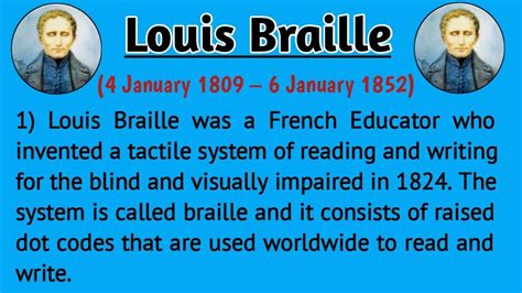 Lines Louis Braille Essay In English Louis Braille Biography