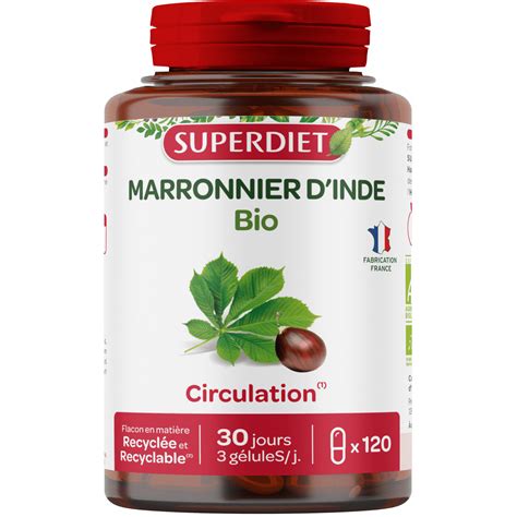 SUPERDIET Marronnier d Inde bio circulation 30 jours 120 gélules