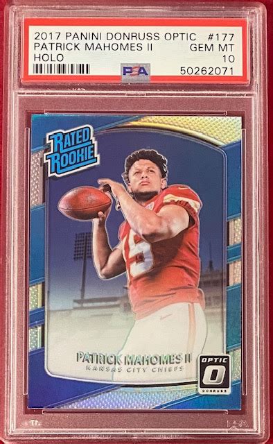 2017 PANINI DONRUSS OPTIC PATRICK MAHOMES II PSA 10 HOLO PRIZM ROOKIE