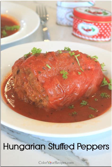 Easy and Simple Hungarian Stuffed Peppers Recipe • Color Your Recipes