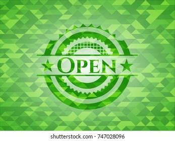 Open Realistic Green Mosaic Emblem Stock Vector Royalty Free