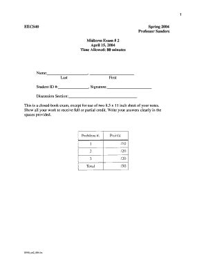 Fillable Online Hkn Eecs Berkeley X Inch Sheet Of Your Notes Hkn