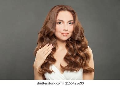 Brunette Model Long Shiny Wavy Hair Stock Photo 2155425633 Shutterstock