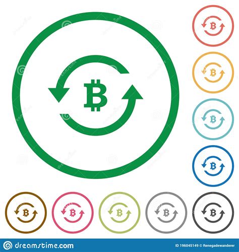 Bitcoin Devuelve Iconos Planos Con Contornos Ilustraci N Del Vector