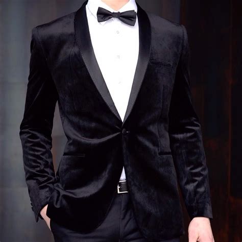 Black Velvet Tuxedo Suit Jacket Fashion Jackets