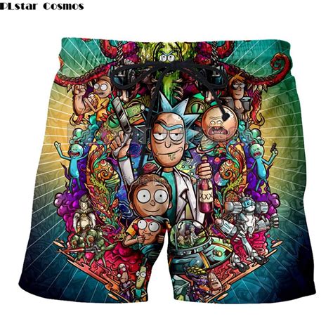 Plstar Cosmos Unisex Rick And Morty 3d Print Casual Beach Shorts