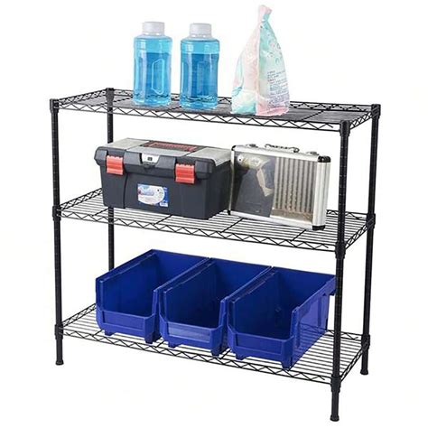 3-Tier Heavy Duty Adjustable Shelving Unit Black,Provides Storage For ...