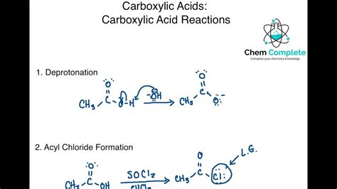 Carboxylic Acids Reactions Of Carboxylic Acid Youtube