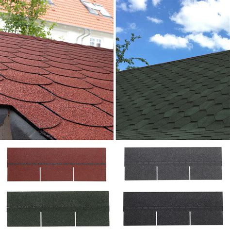 18pcs Asphalt Shingles Felt Roofing Shingles Shed Roof Sheet Tiles Self