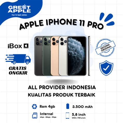 Jual IPHONE 11 PRO GARANSI RESMI IBOX INTER GREY SILVER GOLD FULLSET