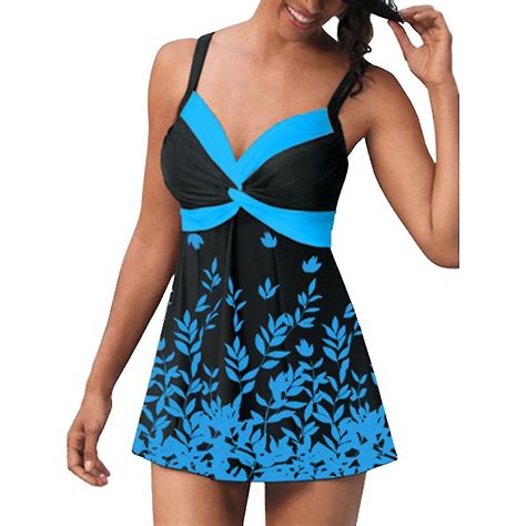 Womens Zomer Strand Tankini Set Gewatteerde Badmode Bikini Badpak