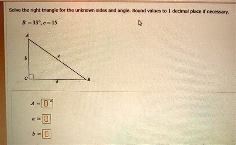 Solved Solve The Right Triangle For The Unknown Sides Ad Angle Round