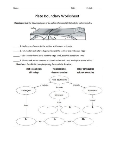 Plate Boundary Worksheet Worksheets Library