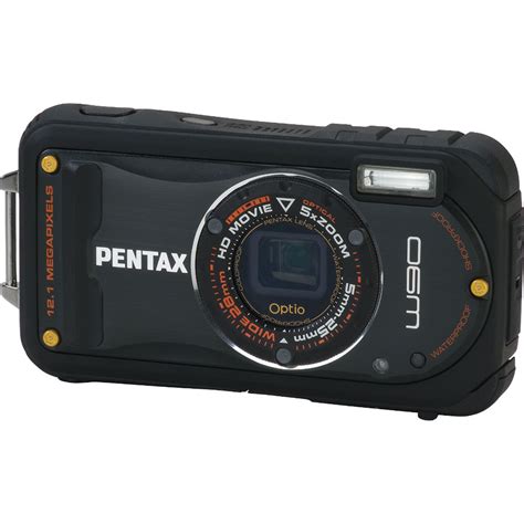 Pentax Optio W Compact Digital Camera Black B H Photo